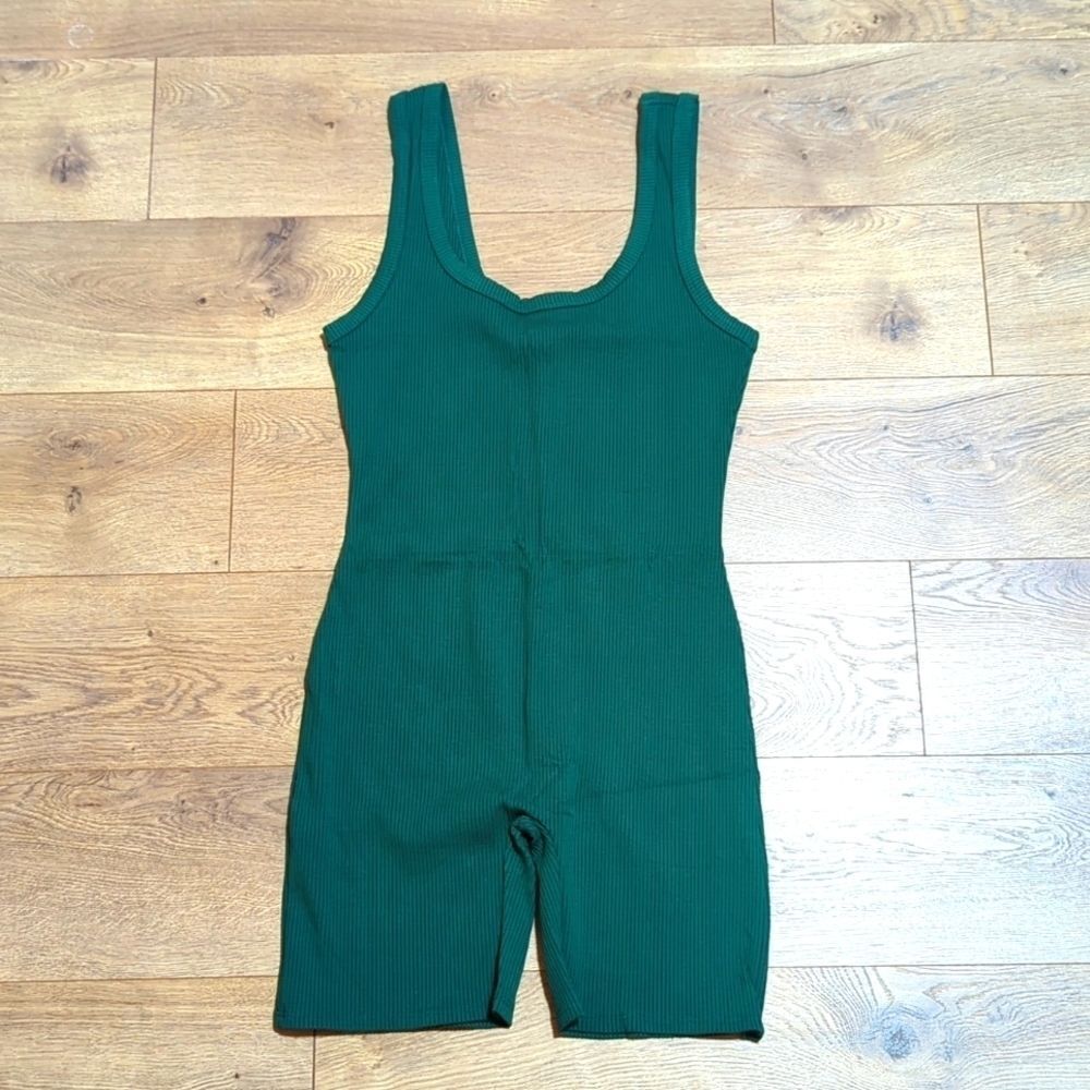 Miss Lola Sleeveless Unitard Forest Green Large NWOT